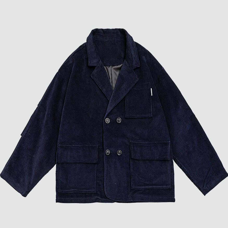 Style Core Aesthetics, New Style Trends Ruched Sleeve Corduroy Blazer