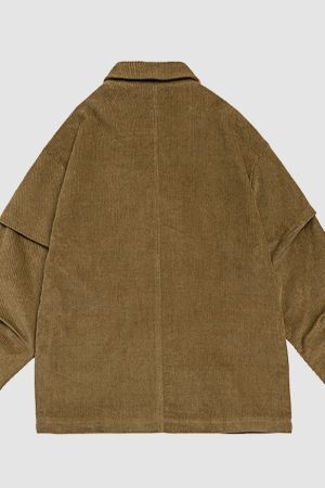 Style Core Aesthetics, New Style Trends Ruched Sleeve Corduroy Blazer