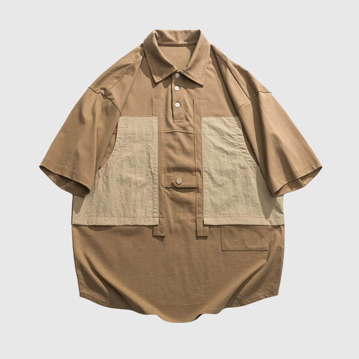 Style Core Aesthetics, New Style Trends Rustic Two-Tone Patchwork Shirt