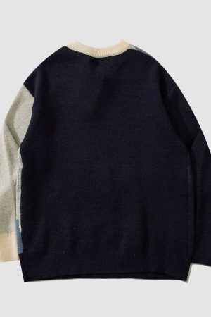 Style Core Aesthetics, New Style Trends Sailboat Embroidery Knit Sweater