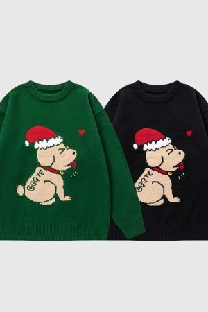 Style Core Aesthetics, New Style Trends Santa Dog Knit Sweater