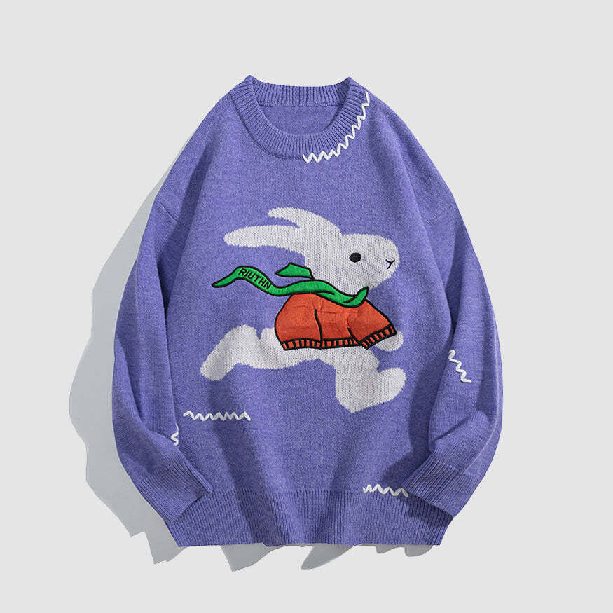 Style Core Aesthetics, New Style Trends Scarf Rabbit Pattern Sweater