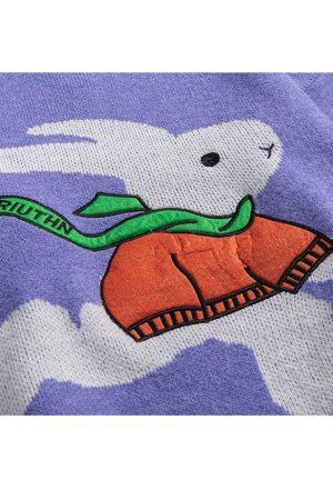 Style Core Aesthetics, New Style Trends Scarf Rabbit Pattern Sweater