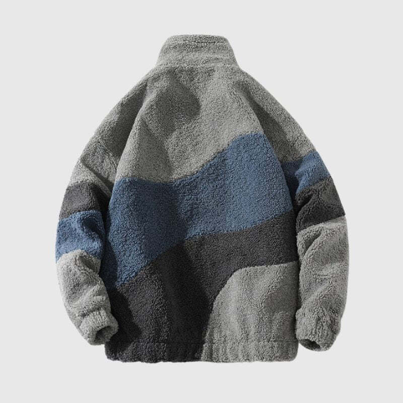 Style Core Aesthetics, New Style Trends Shearling Color-Block Collar Jacket Style Core Aesthetics, New Style Trends Shearling Color-Block Collar Jacket