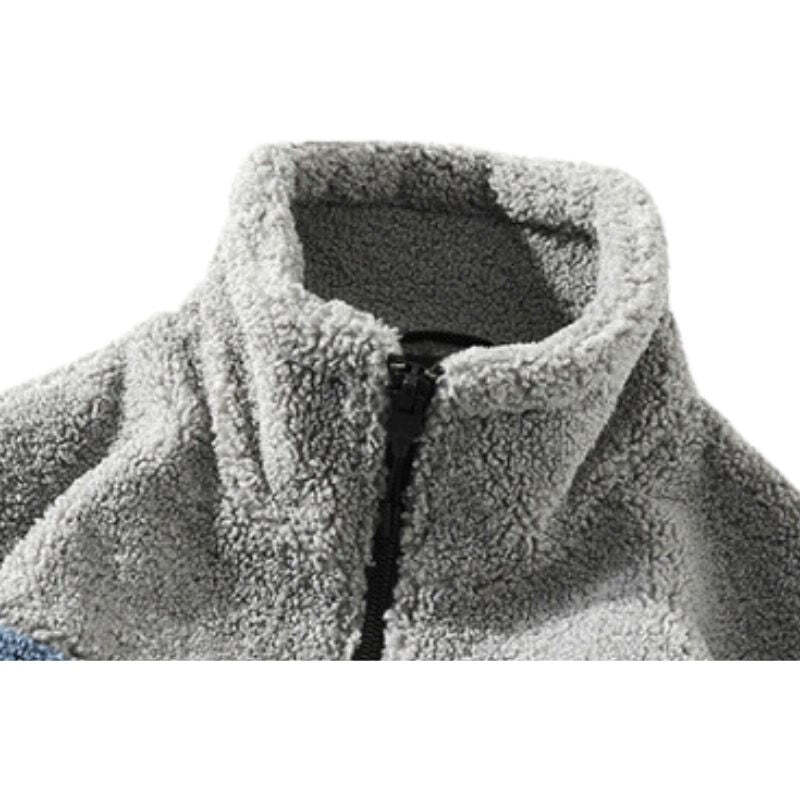 Style Core Aesthetics, New Style Trends Shearling Color-Block Collar Jacket Style Core Aesthetics, New Style Trends Shearling Color-Block Collar Jacket