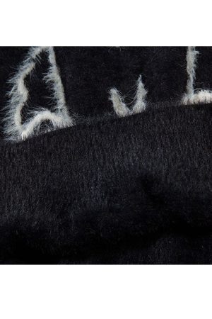 Style Core Aesthetics, New Style Trends Sheep Pattern Embroidered Mink Hair Pullover