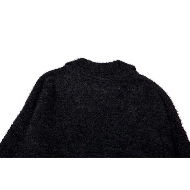 Style Core Aesthetics, New Style Trends Sheep Pattern Embroidered Mink Hair Pullover Style Core Aesthetics, New Style Trends Sheep Pattern Embroidered Mink Hair Pullover