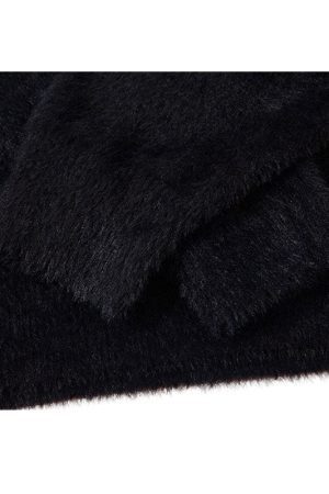 Style Core Aesthetics, New Style Trends Sheep Pattern Embroidered Mink Hair Pullover