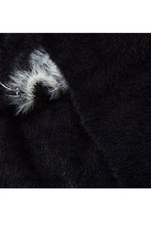 Style Core Aesthetics, New Style Trends Sheep Pattern Embroidered Mink Hair Pullover