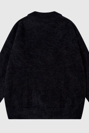 Style Core Aesthetics, New Style Trends Sheep Pattern Embroidered Mink Hair Pullover