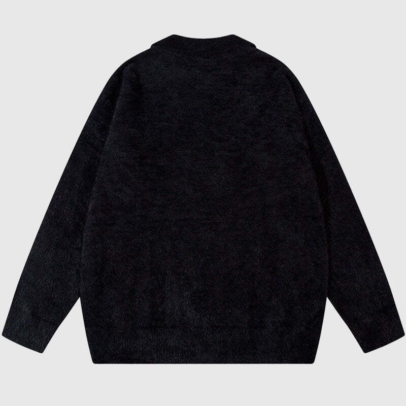 Style Core Aesthetics, New Style Trends Sheep Pattern Embroidered Mink Hair Pullover Style Core Aesthetics, New Style Trends Sheep Pattern Embroidered Mink Hair Pullover