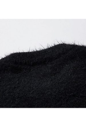 Style Core Aesthetics, New Style Trends Shy Dog Pattern Fuzzy Sweater