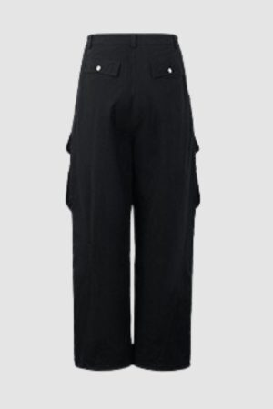 Style Core Aesthetics, New Style Trends Side Pocket Patch Pleated Cargo Pants