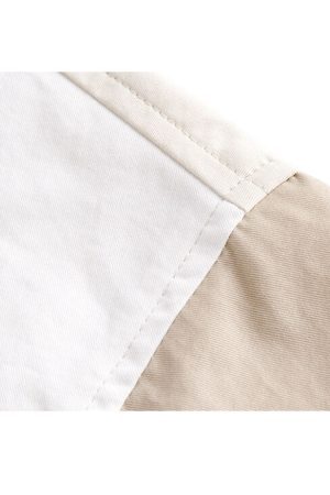 Style Core Aesthetics, New Style Trends Simple Contrast Patchwork Shirts