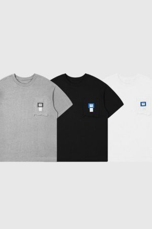 Style Core Aesthetics, New Style Trends Simple Irregular Pocket Tee