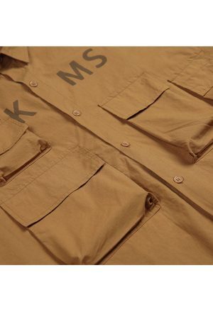 Style Core Aesthetics, New Style Trends Simple Pocket Cargo Shirts