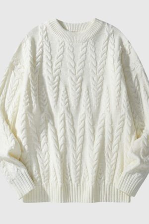 Style Core Aesthetics, New Style Trends Simple Solid Color Jacquard Pullover