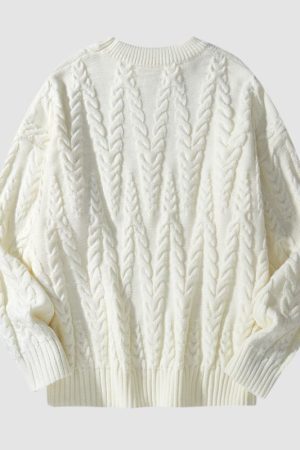 Style Core Aesthetics, New Style Trends Simple Solid Color Jacquard Pullover