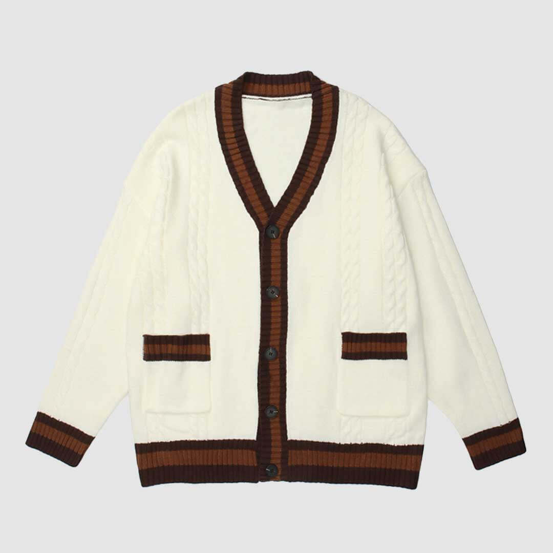 Style Core Aesthetics, New Style Trends Simple Stitching Cardigan