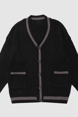 Style Core Aesthetics, New Style Trends Simple Stitching Cardigan