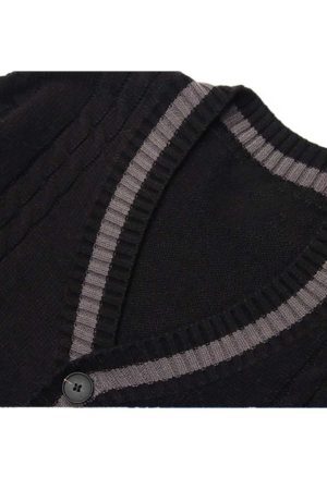 Style Core Aesthetics, New Style Trends Simple Stitching Cardigan
