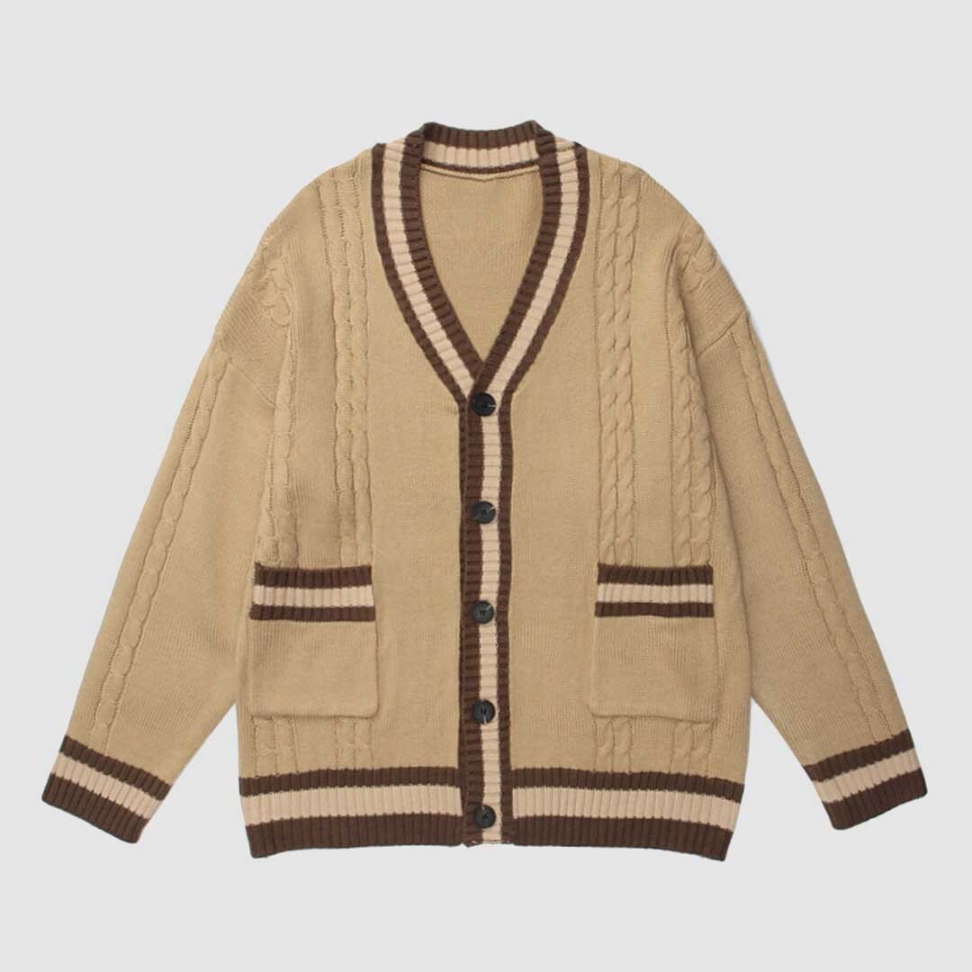 Style Core Aesthetics, New Style Trends Simple Stitching Cardigan Style Core Aesthetics, New Style Trends Simple Stitching Cardigan