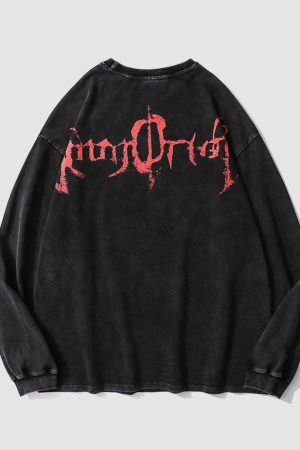 Style Core Aesthetics, New Style Trends Skeleton Devil Print Sweatshirt