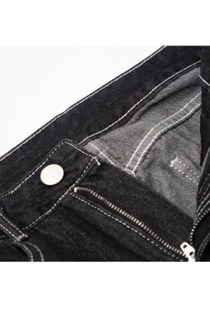 Style Core Aesthetics, New Style Trends Skeleton Embroidered Jeans