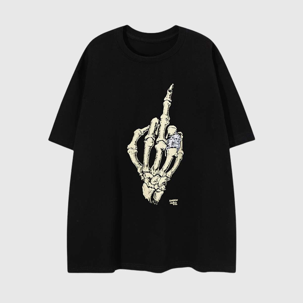 Style Core Aesthetics, New Style Trends Skeleton Graphic Print T-shirt