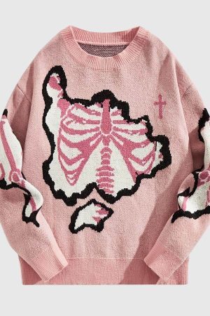 Style Core Aesthetics, New Style Trends Skeleton Knit Sweater
