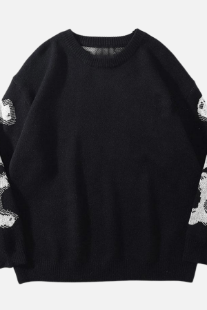 Style Core Aesthetics, New Style Trends Skeleton Print Sweater