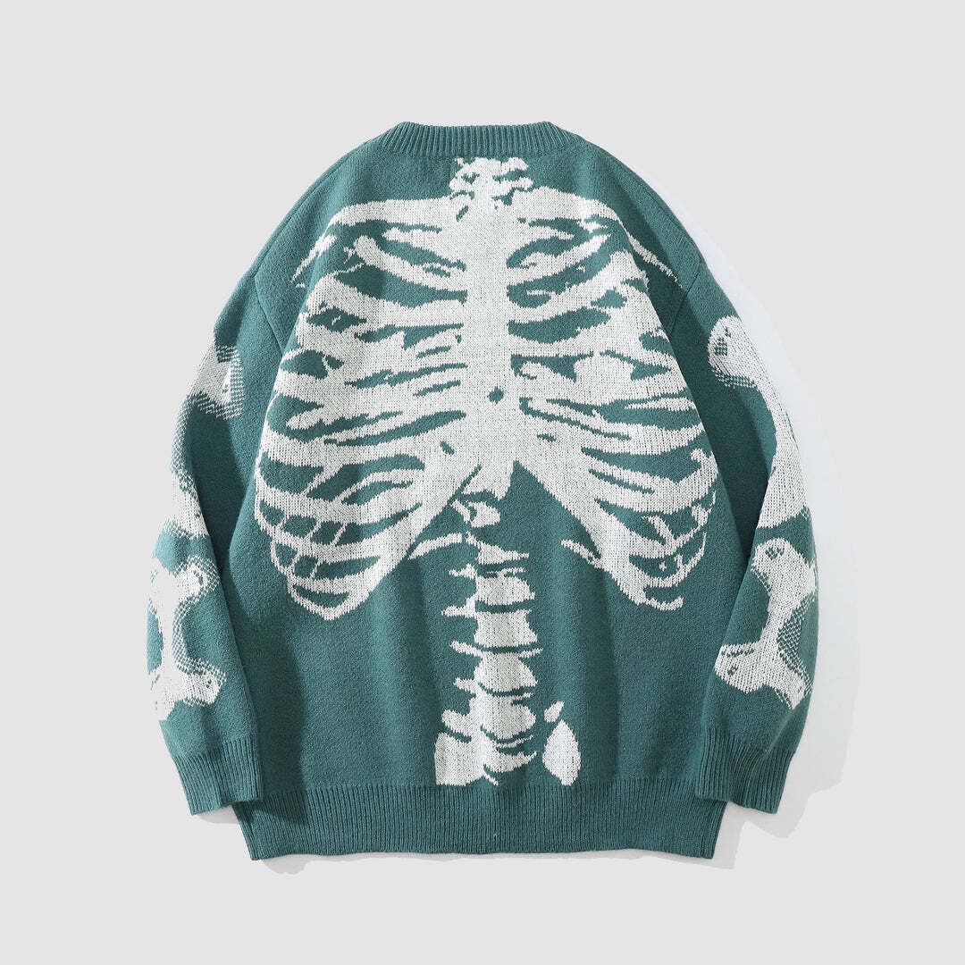 Style Core Aesthetics, New Style Trends Skeleton Print Sweater Style Core Aesthetics, New Style Trends Skeleton Print Sweater