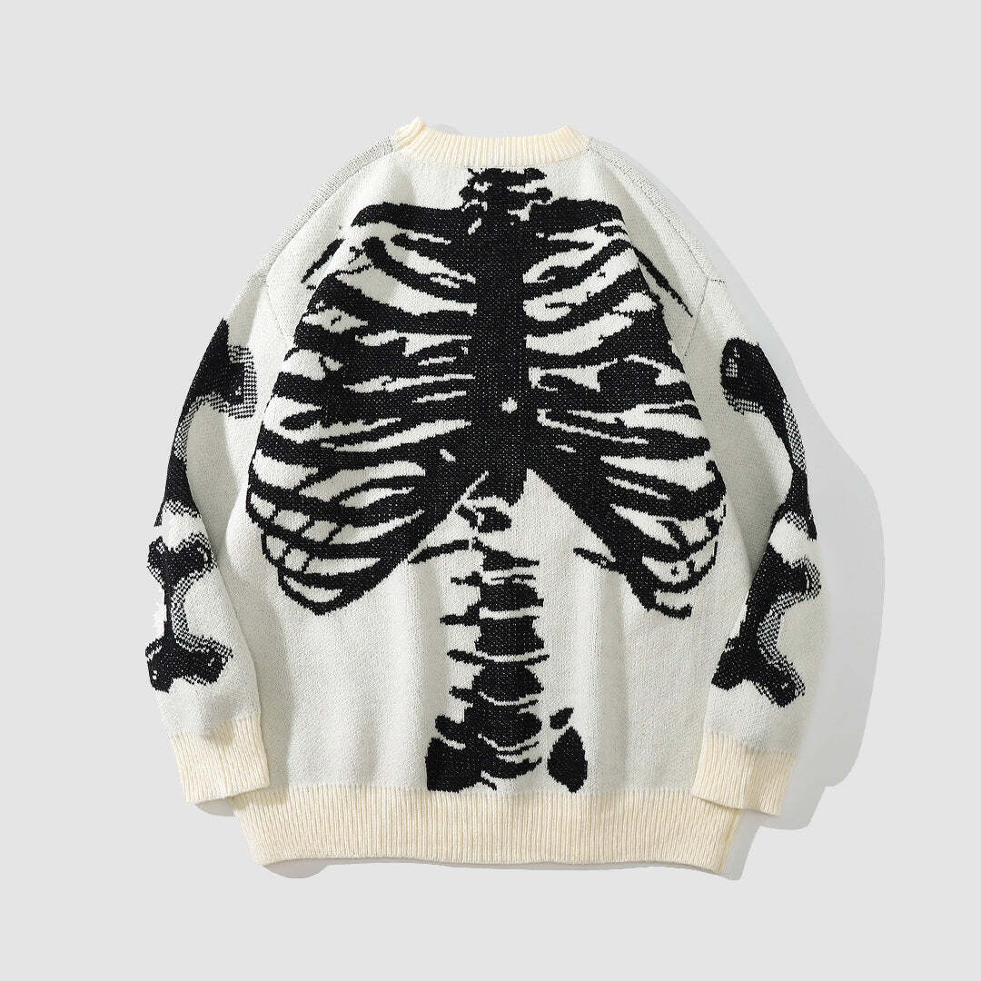 Style Core Aesthetics, New Style Trends Skeleton Print Sweater