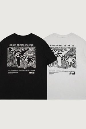 Style Core Aesthetics, New Style Trends Sketch Cotton Airplane Tee