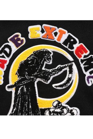 Style Core Aesthetics, New Style Trends Skull Armband Varsity Jackets