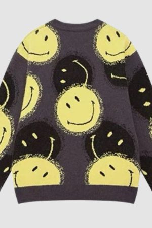Style Core Aesthetics, New Style Trends Smile Face Printed Pullover