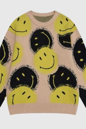 Style Core Aesthetics, New Style Trends Smile Face Printed Pullover