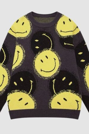 Style Core Aesthetics, New Style Trends Smile Face Printed Pullover