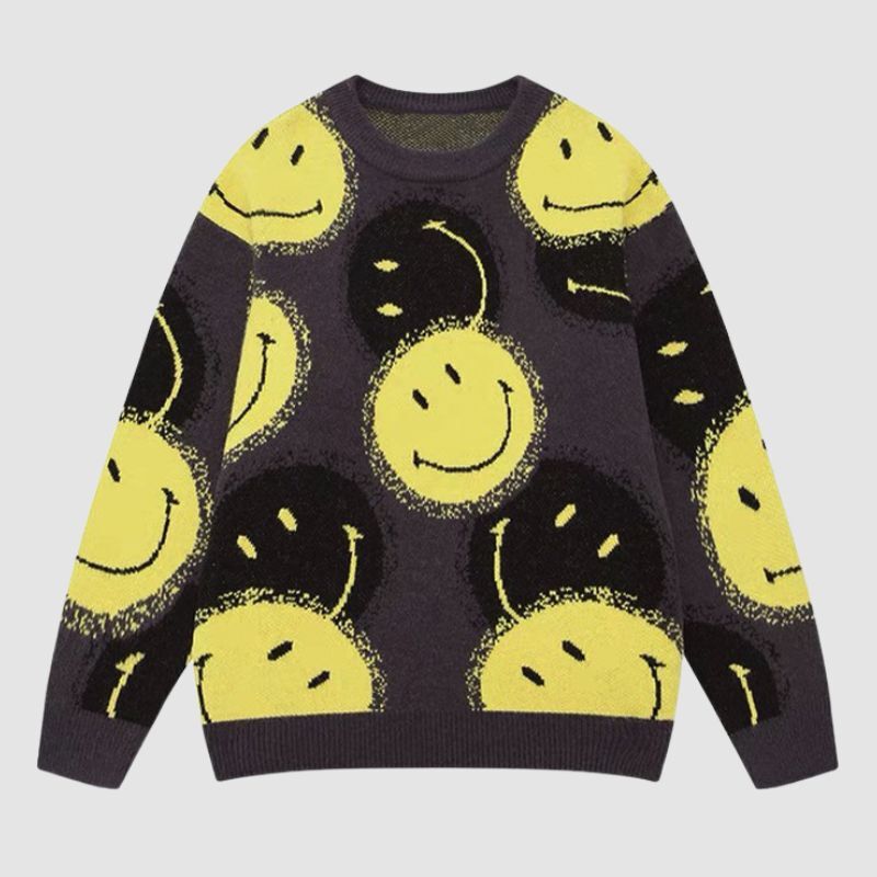 Style Core Aesthetics, New Style Trends Smile Face Printed Pullover