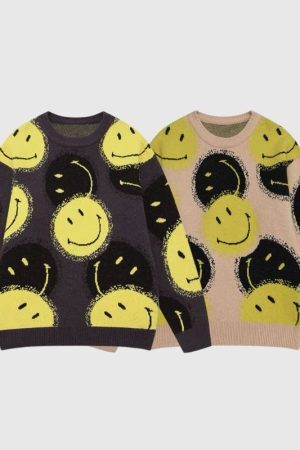 Style Core Aesthetics, New Style Trends Smile Face Printed Pullover