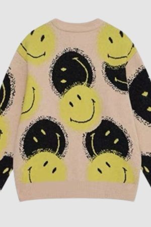 Style Core Aesthetics, New Style Trends Smile Face Printed Pullover
