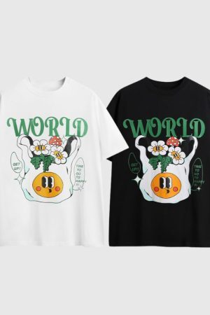 Style Core Aesthetics, New Style Trends Smile Flower Printed Tee