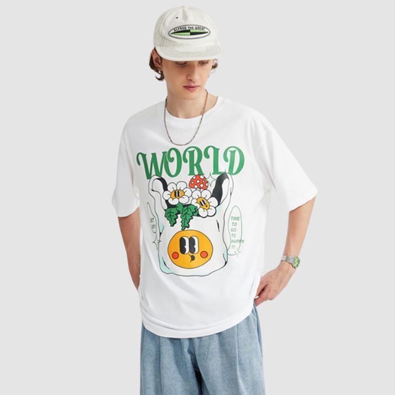 Style Core Aesthetics, New Style Trends Smile Flower Printed Tee Style Core Aesthetics, New Style Trends Smile Flower Printed Tee