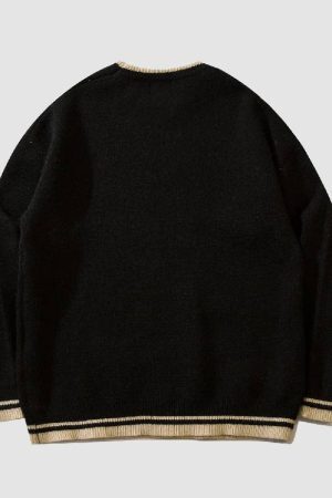 Style Core Aesthetics, New Style Trends Smiley Bear Print Sweater + Bear Mini Bag