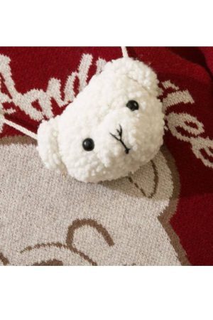 Style Core Aesthetics, New Style Trends Smiley Bear Print Sweater + Bear Mini Bag