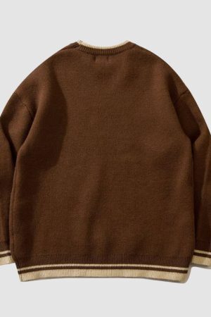 Style Core Aesthetics, New Style Trends Smiley Bear Print Sweater + Bear Mini Bag