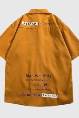 Style Core Aesthetics, New Style Trends Smiley Letters Casual Shirt