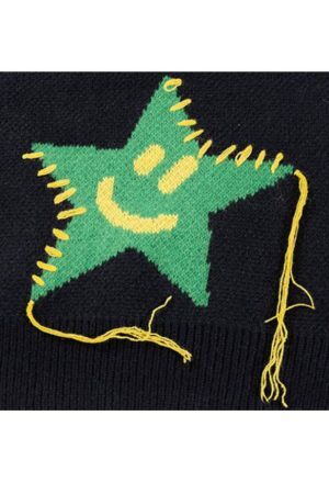 Style Core Aesthetics, New Style Trends Smiley Star Pattern Sweater