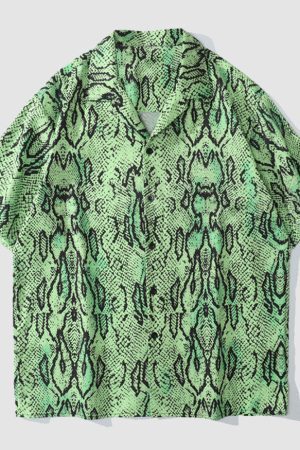 Style Core Aesthetics, New Style Trends Snake Pattern Printed Shirts