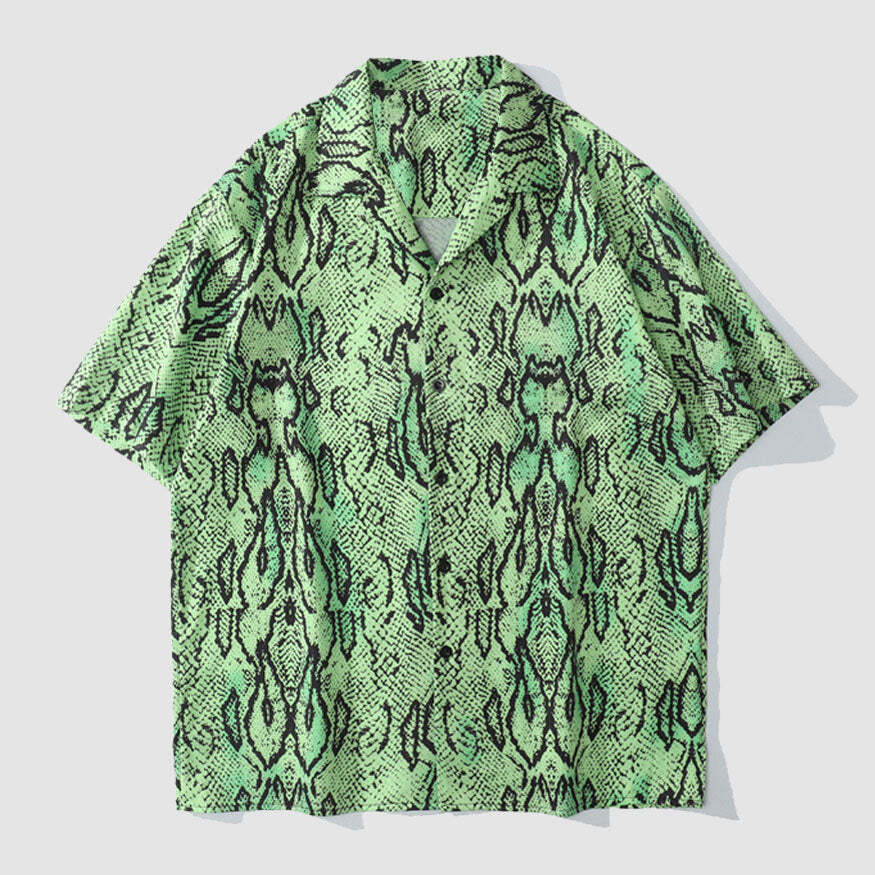 Style Core Aesthetics, New Style Trends Snake Pattern Printed Shirts